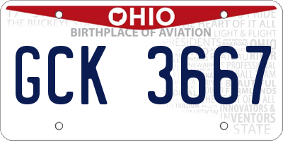 OH license plate GCK3667
