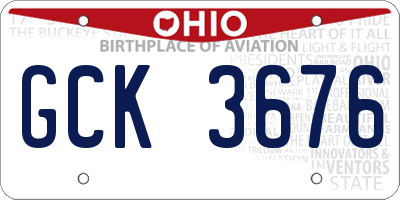 OH license plate GCK3676