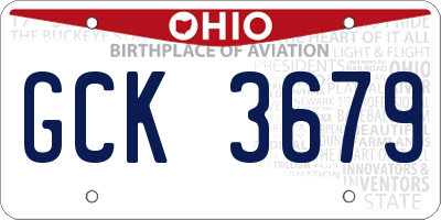 OH license plate GCK3679