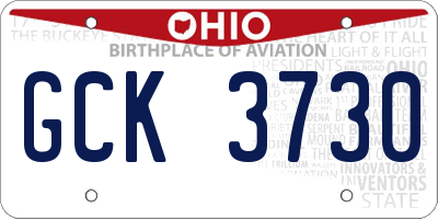OH license plate GCK3730