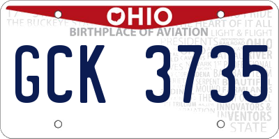 OH license plate GCK3735