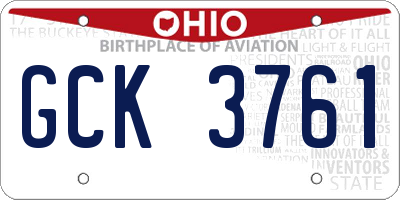 OH license plate GCK3761