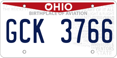 OH license plate GCK3766