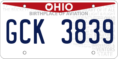 OH license plate GCK3839