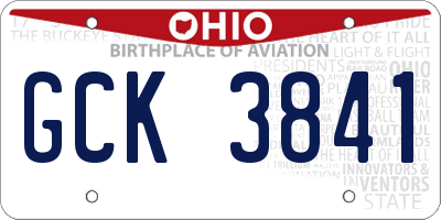 OH license plate GCK3841