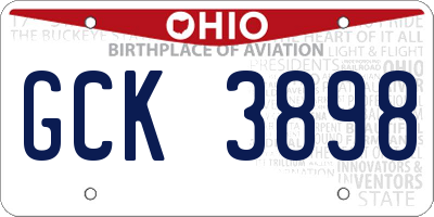 OH license plate GCK3898