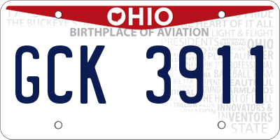 OH license plate GCK3911