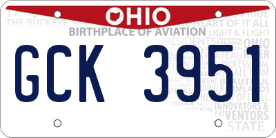 OH license plate GCK3951