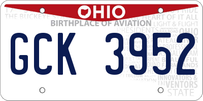 OH license plate GCK3952