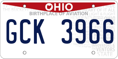 OH license plate GCK3966
