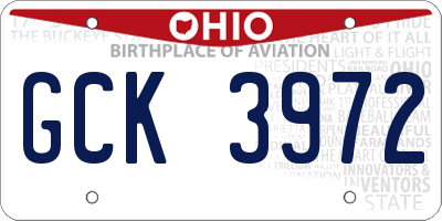 OH license plate GCK3972
