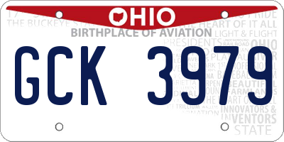 OH license plate GCK3979