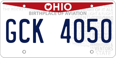 OH license plate GCK4050