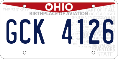 OH license plate GCK4126