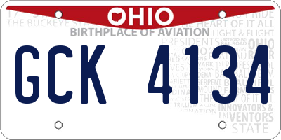 OH license plate GCK4134