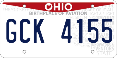 OH license plate GCK4155