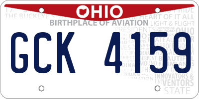 OH license plate GCK4159