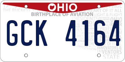 OH license plate GCK4164