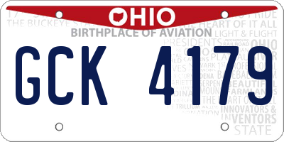 OH license plate GCK4179