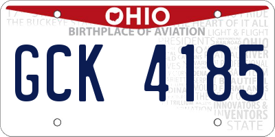 OH license plate GCK4185