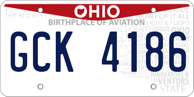 OH license plate GCK4186