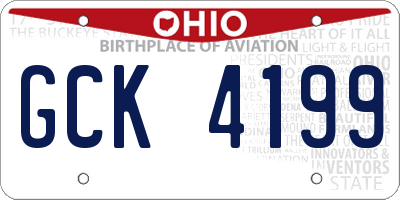 OH license plate GCK4199