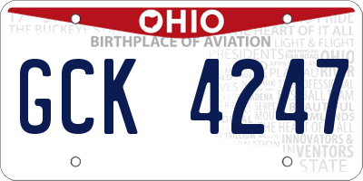 OH license plate GCK4247