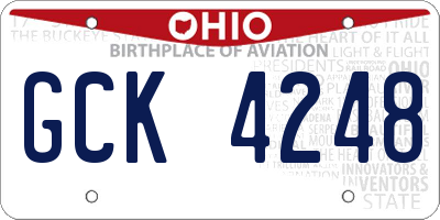 OH license plate GCK4248