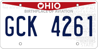 OH license plate GCK4261