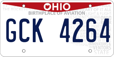 OH license plate GCK4264