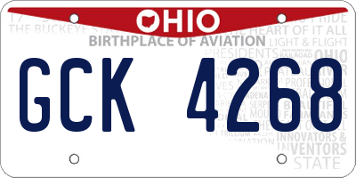 OH license plate GCK4268