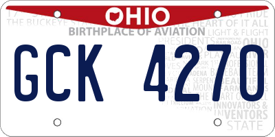 OH license plate GCK4270