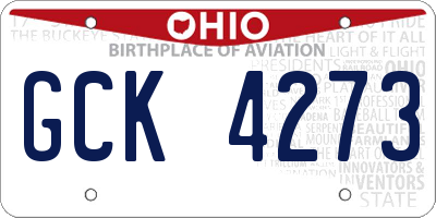 OH license plate GCK4273