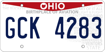 OH license plate GCK4283