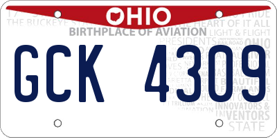 OH license plate GCK4309