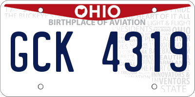 OH license plate GCK4319