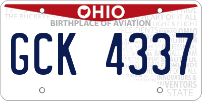 OH license plate GCK4337