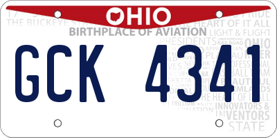 OH license plate GCK4341