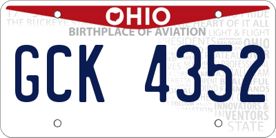 OH license plate GCK4352
