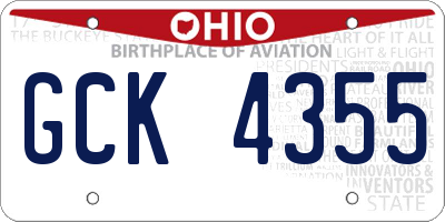 OH license plate GCK4355