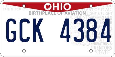 OH license plate GCK4384