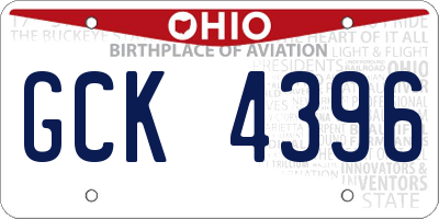 OH license plate GCK4396
