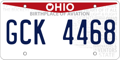 OH license plate GCK4468