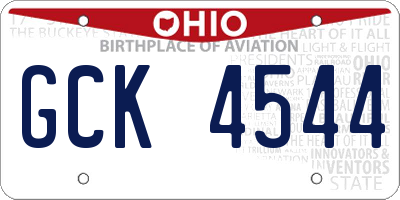 OH license plate GCK4544
