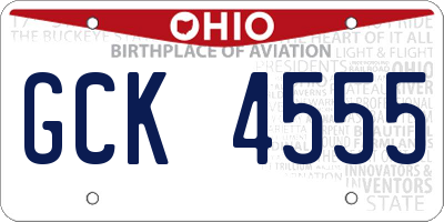 OH license plate GCK4555