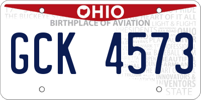 OH license plate GCK4573