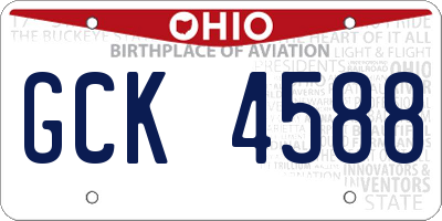 OH license plate GCK4588
