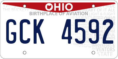 OH license plate GCK4592