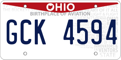 OH license plate GCK4594