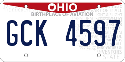 OH license plate GCK4597